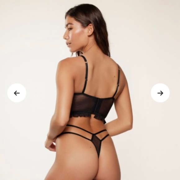 LingaDore Bustier and Thong In Black And Gold Size Medium. NWT - Picture 2 of 8